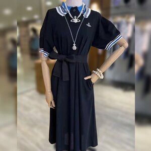 Vivienne Westwood Style Puff Sleeve Polo Dress - Size 40
